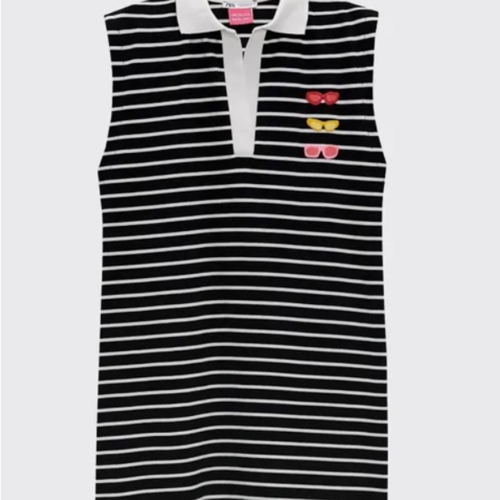 NWT ZARA NATACHA PASCHAL STRIPED DRESS POLO BLOGGERS SMALL 🕶️ Host Pick - Picture 3 of 6